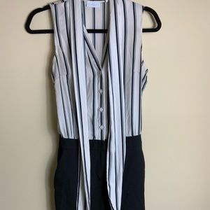 Black & White striped pant jumpsuit